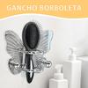 Hair Brush Holder Wall Mount Comb Organizer Shelf No Punching Comb Storage Shelf Butterfly Shape Hair Ring Organizer