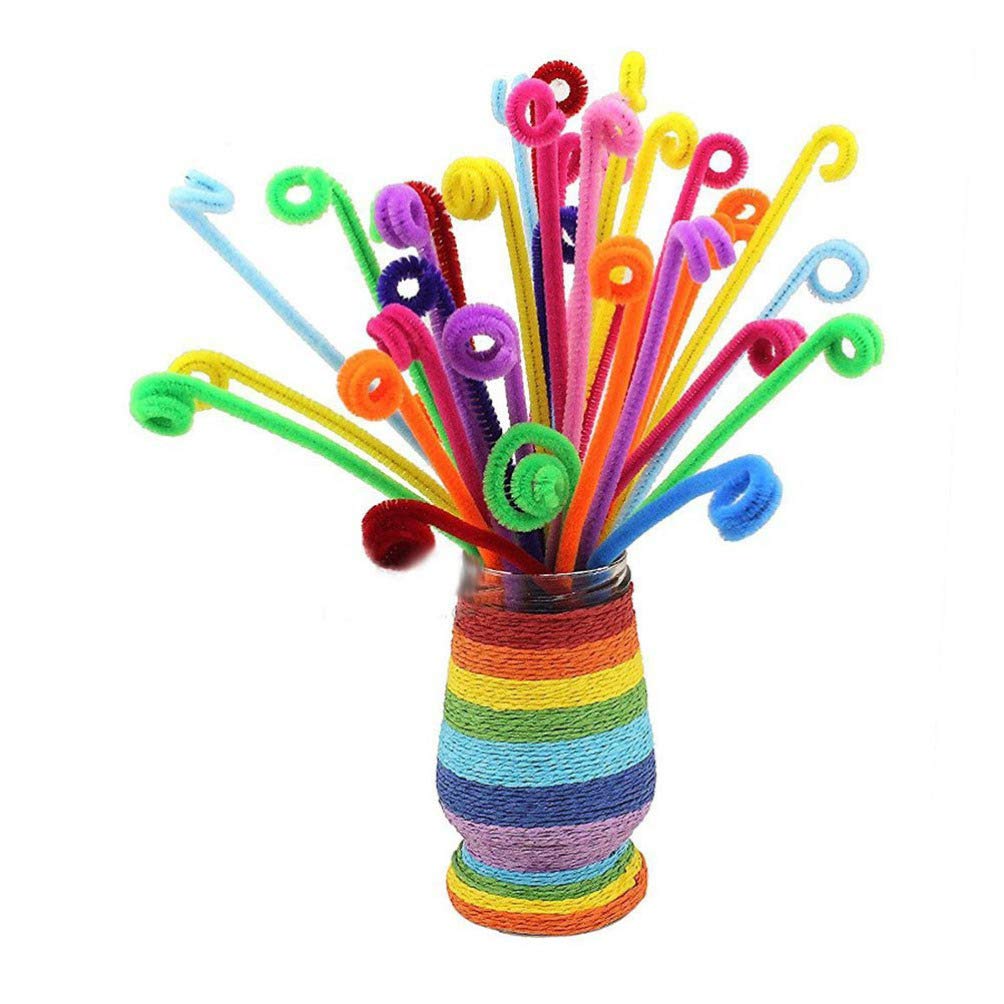 LALAFINA 500 Pieces Chenille Stem Craft Pipe Cleaners for Kids, DIY Arts Supplies, Colorful Wire, 30cm Long, Assorted Colors