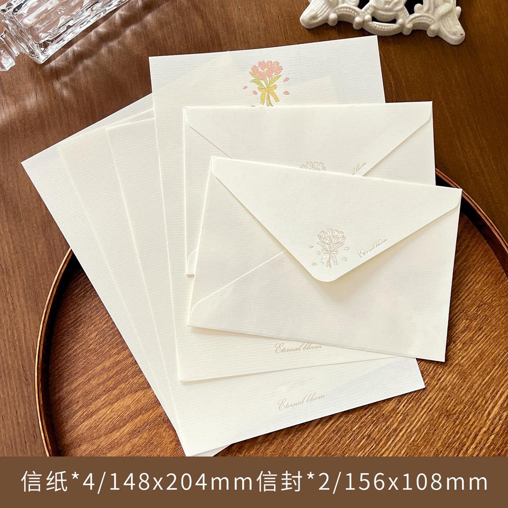 4letter Papers + 2 Envelopes Envelope Set, Romantic Planner, Message Greeting Card