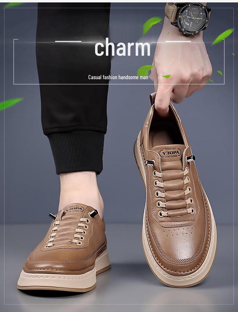 Saint Lema Men's Extra Large Casual Leather Shoes - All-Season White Sneakers