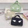 Organisateur de Toilette Grand Modèle Style Ins à Pois avec Ailes, Pochette Cosmétique de Voyage Sac à Maquillage avec Poignées, Trousse de Douche Portable