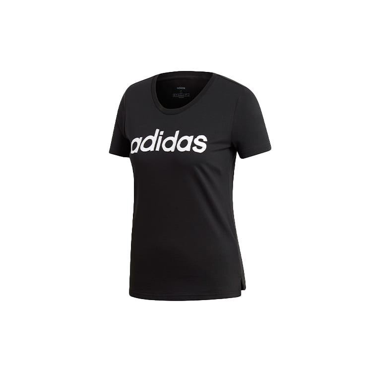 adidas T Shirts Women's Black Crew Neck Moderate Straight Fit EI4569