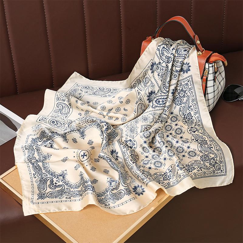 Echarpe Carree Hijab Pour Femme, Imprime Populaire De Luxe, Etoles De Plage Chaudes, Enveloppes Chale, Bandeau Pour Cheveux