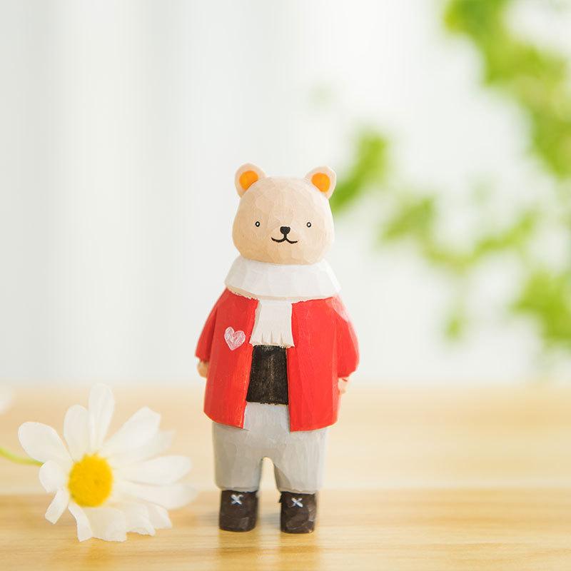 Tierfigur aus Holz, moderne minimalistische Heimdekoration, Kinderzimmer-Schreibtischaccessoire