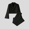 INCERUN 2PCS Men Lapel Long Sleeve Cropped Blazer Long Splits Flare Pants Casual Outfits Two Piece Sets