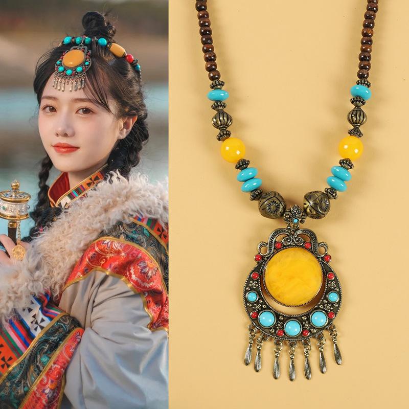 Xizang Retro Fringed Headdress, Forehead, Bohemian Collarbone Necklace, Pendant, Travel Photo Hair Jewelry, Women