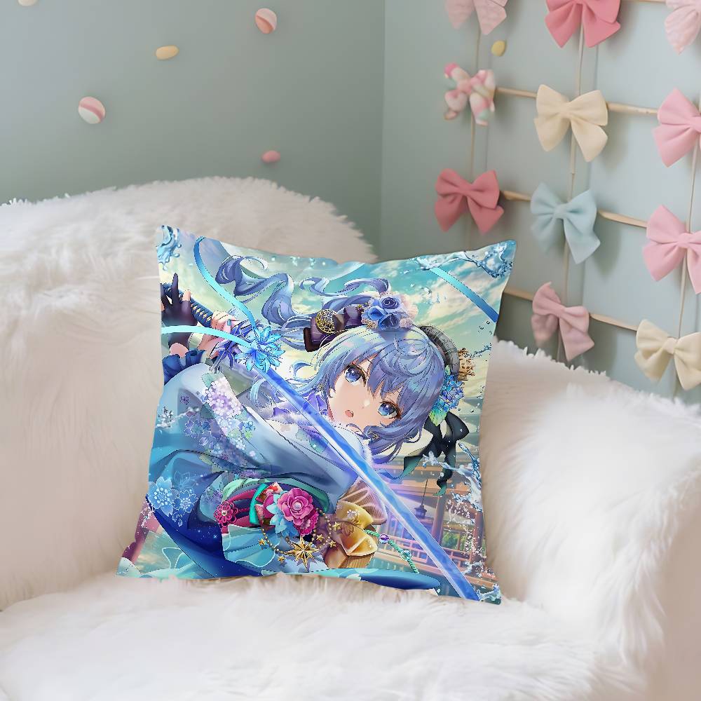 Hololive Cartoon Pillow Case Throw Pillow Cover Nordic Vintage Style Cushion Covers Home Living Room Sofa Couch Seat