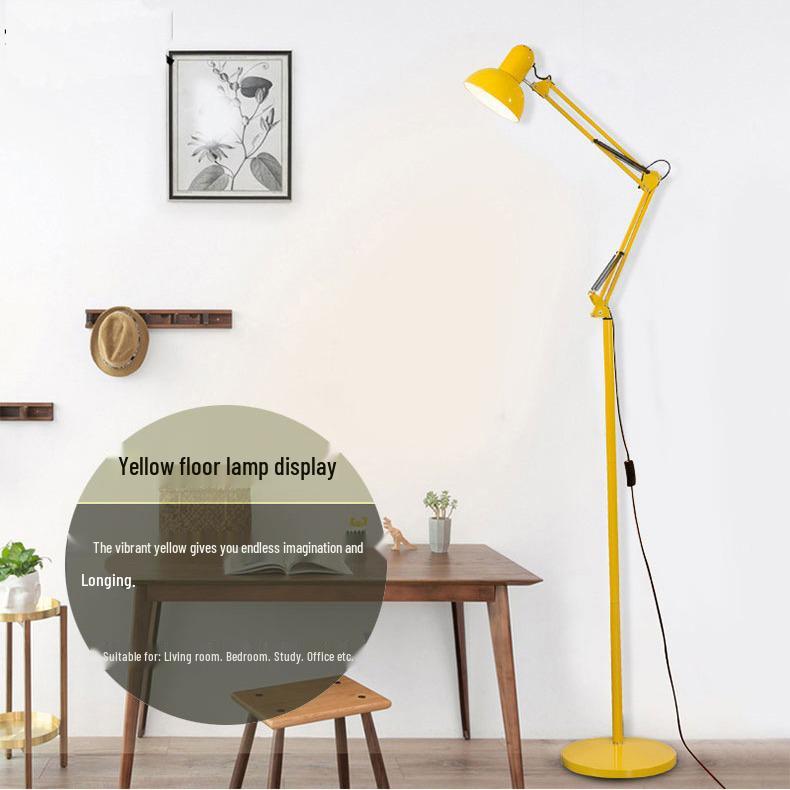 Nordic Minimalist Long Arm Floor Lamp for Living Room or Bedroom