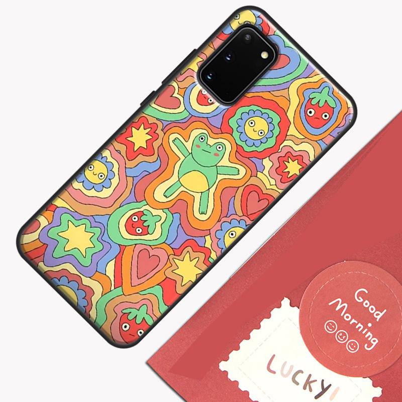 Cute Indie Hippie Case For Samsung Galaxy S22 S21 S23 Ultra Note 20 S8 S9 S10 Note 10 Plus S20 FE Back Cover