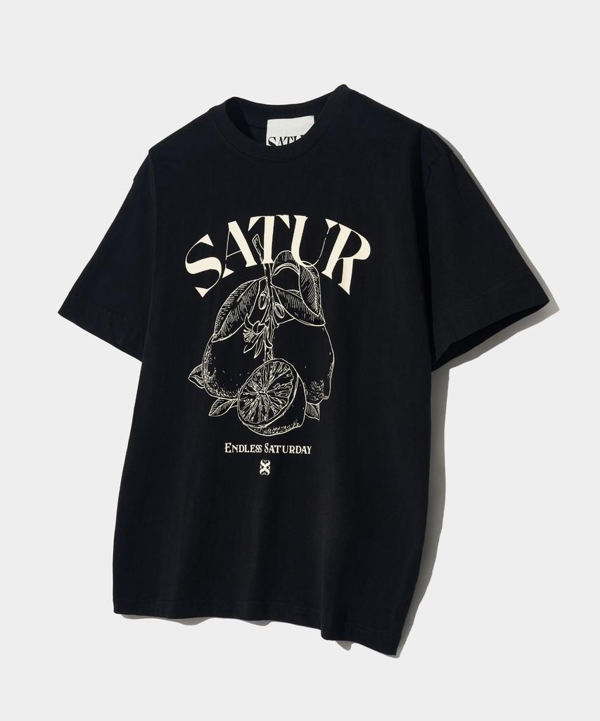 Seteo Capri Citron Drawing Summer Graphic Short Sleeve T-Shirt Classic Black