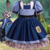 Girls Judy Bunny Police Officer Dress Zootopia 2 Bunny Costume for Kids Cosplay Dress With Accessories Fancy Outfits