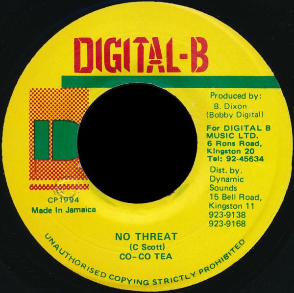 

7inch Record COCOA TEA No Threat NONE DigitalB 1994 Jamaica Reggae Ska Dub Used
