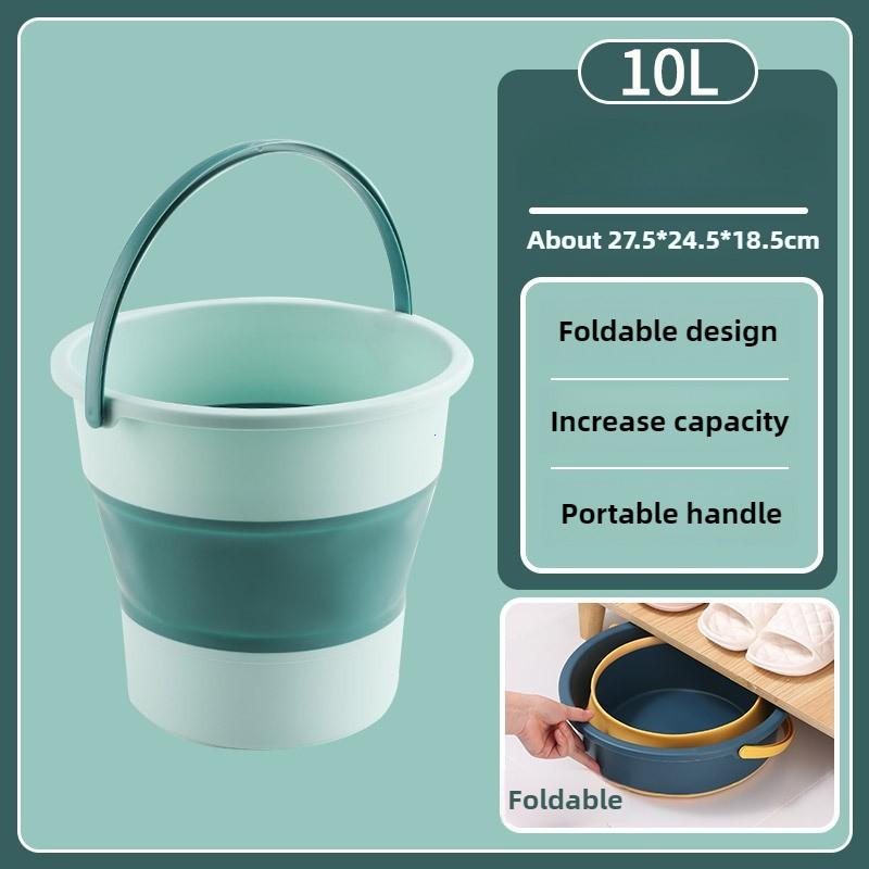 4.5/10L Portable Folding Bucket Multifunctional Thickened Silicone Bucket for Car Washing and Fishing Camping Folding Bucket