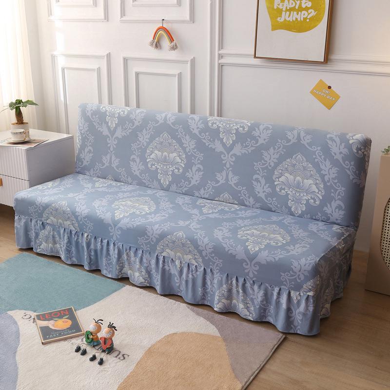 Universal Anti-slip All-Season Skirted Sofa Bed Cover for Armless and Foldable Sofas