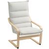 Living room armchair modern leisure armchair bedroom armchair with curved armrests, cushions, 67 x 83 x 105 cm, cream