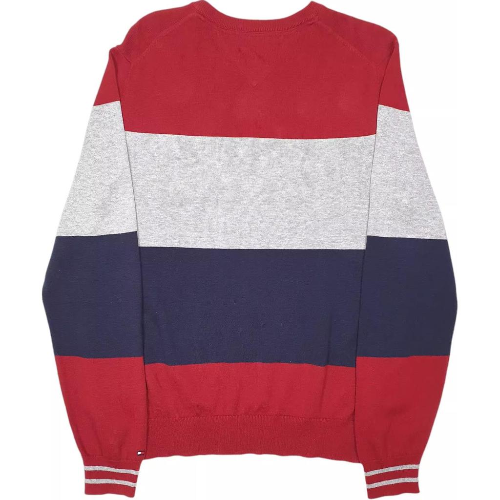 Tommy Hilfiger Logo Letter Patchwork Pullover Long Sleeve Knit Sweater Men Sweater Multicolor 78J1005-651