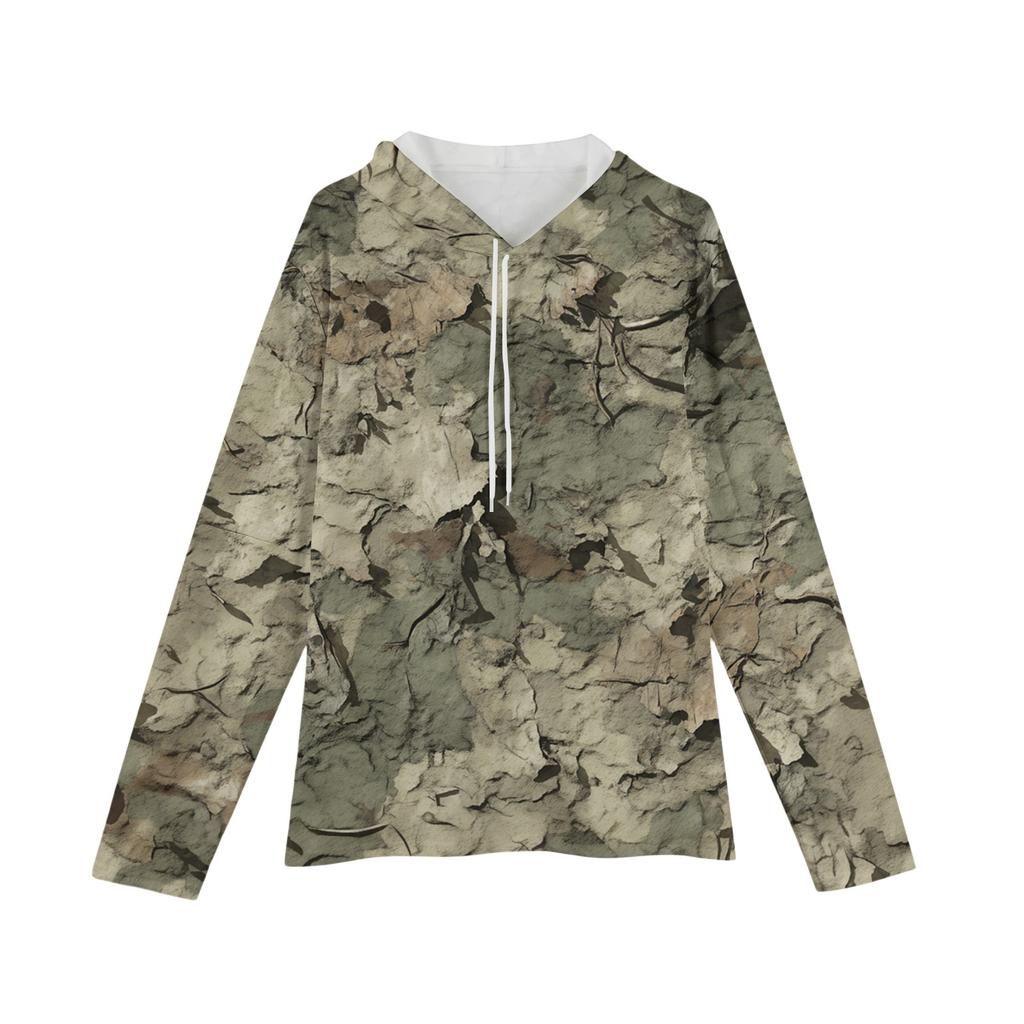 Løstsittende hettegenser for menn med avslappet kamuflasjetrykk