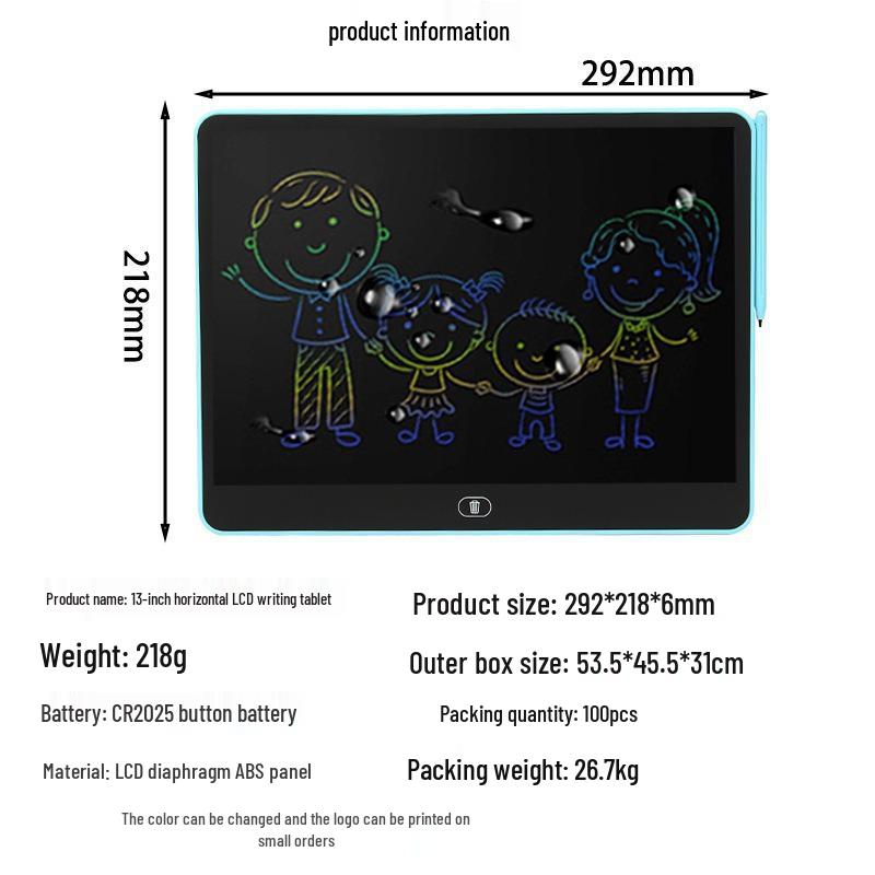Children's LCD Vertical & Horizontal Writing Tablet - Drawing & Writing Board with European Standard Qualification.
