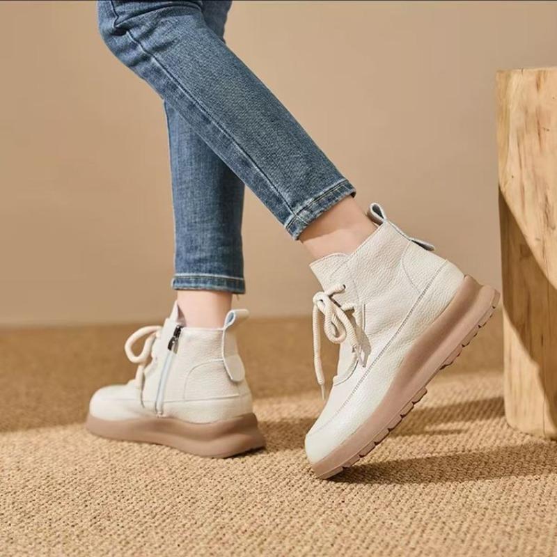 New fashionable versatile outdoor warm snow boots casual comfortable wool short boots round cotton shoes women
