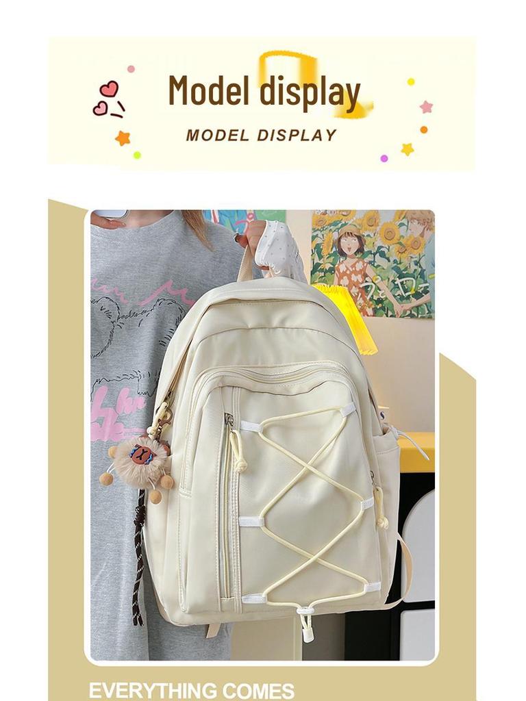Japanese Style Color Block Drawstring Backpack: Large Capacity Sports & Travel Bag for Men and Women