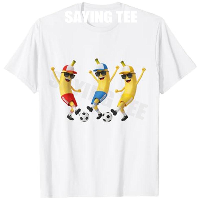 Funny Banana Soccer Team Art TShirt Cool Cartoon Football Y2k Graphic Tee Novelty Gift Football Fans Player Sportswear Outfit S