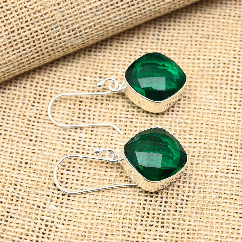 Charming Chrome Diopside Gemstone 925 Sterling Silver Jewelry Handmade Earrings For Women
