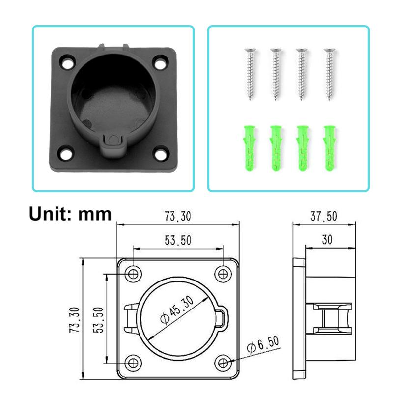 Type1 EV Charger Holder Electric Car Cable Holder Wall Mounted For SAE J1772 Type 1 Plug Charging Gun Holder Base Holster Dock
