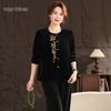 Elegant New Chinese Style Gold Velvet Embroidered Set for Middle-Aged Women