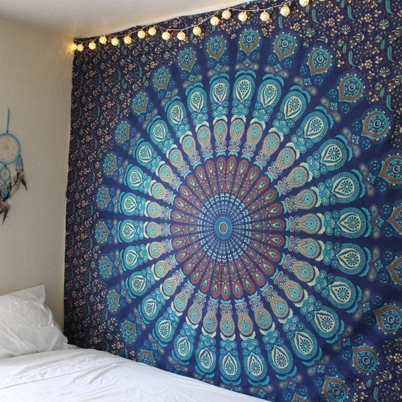 1pc,New Indian Mandala Tapestry Hippie Home Decorative Wall Hanging Bohemia Beach Mat Table Cloth 195x145cm