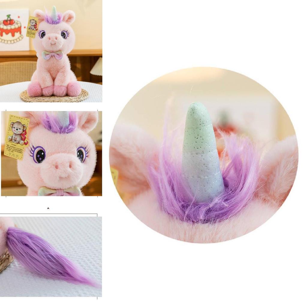 Adorable Unicorn Plush Toy Rainbow Pony Pillow For Kids Soft Cuddly Stuffed Animal