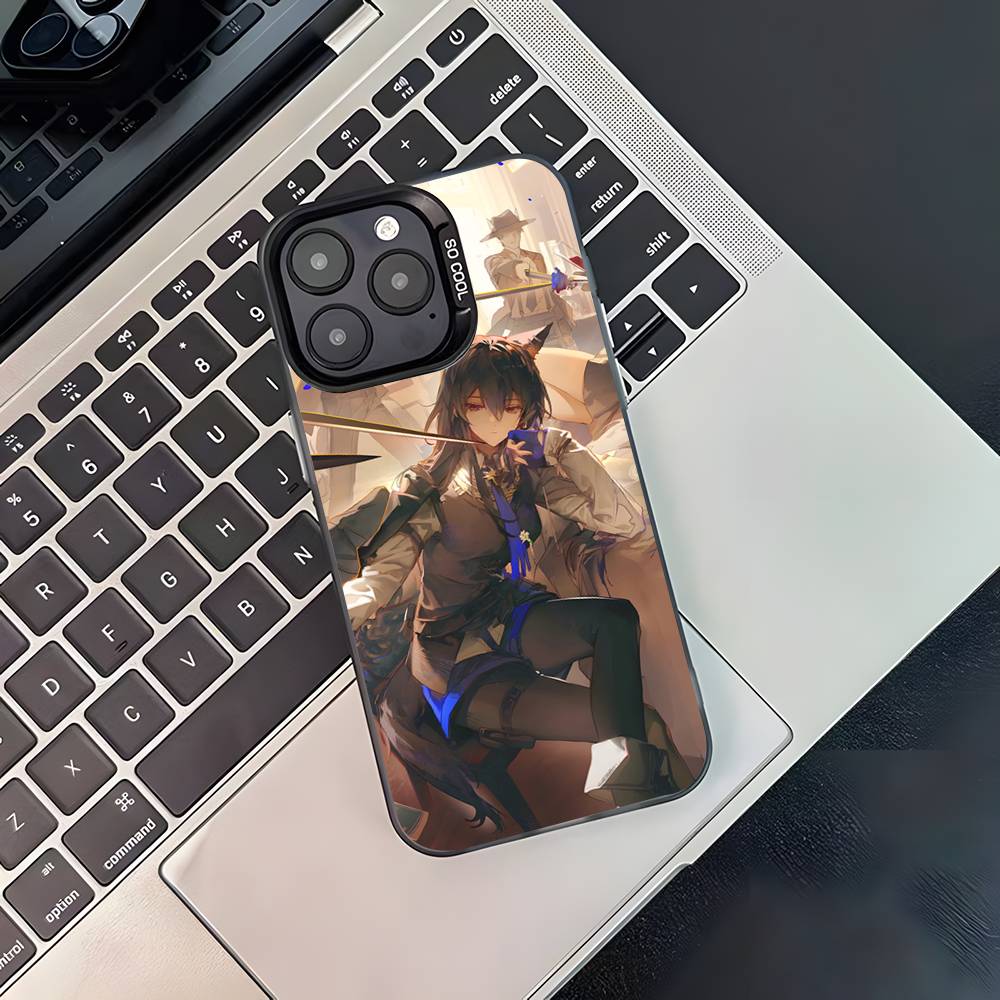A-Arknights E-Endfield Black Matte Shockproof CoverPhone Case For iPhone 17,16,15,14,13,12,11,Pro,Max,Plus