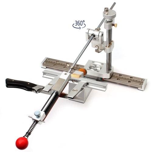 FTtool Sharpener, Fixed Angle, 0.1mm Precision, Frame Sharpening, Sharpening Guide, 360 Rotation, Sharpening Stone Included, Silver, HRGJ94