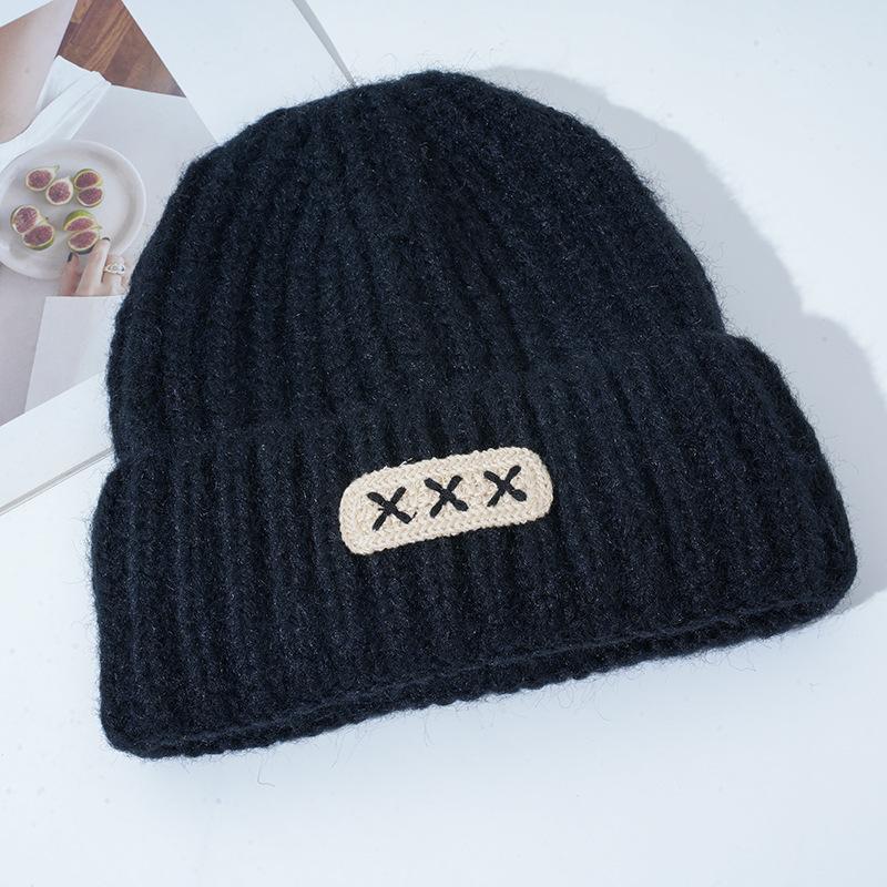 New Hat for Women's Warm Knitted Hat Korean Style Versatile Big Head Circumference Face Small Wool Hat Windproof Head Hat