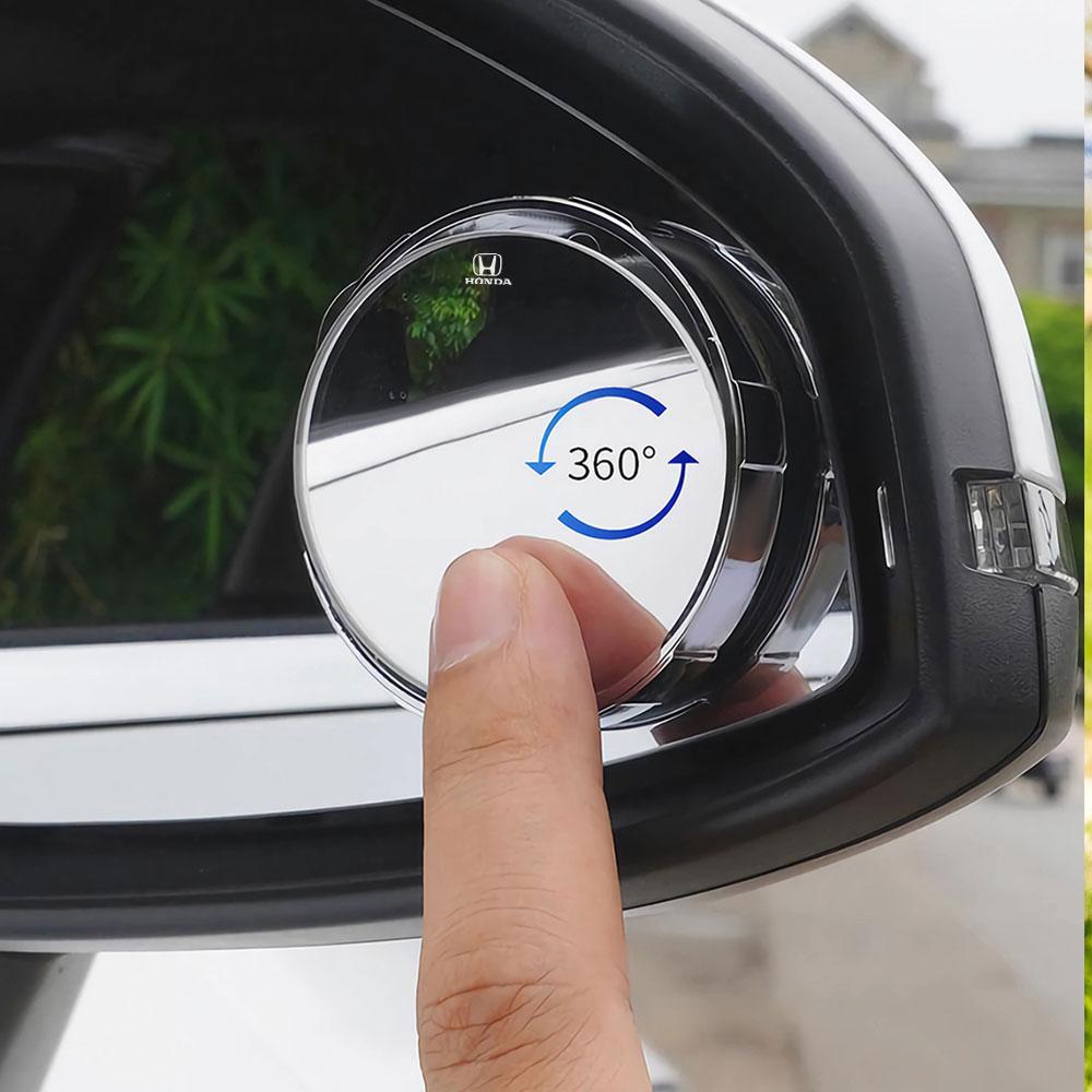 2pcs Wide Angle Car Auxiliary Rearview Mirrors HD Suction Cup Small Round Mirror For Honda Mugen Power Civic Odyssey Accord