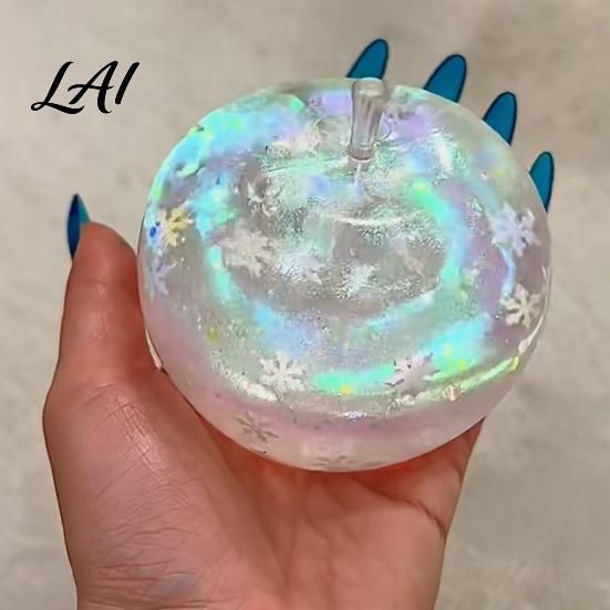 Squeeze Stress Ball Clear Glitter Fruit Toy Anxiety Relief Snowflake Sequins Sensory Slow Rising Stretchy Fidget Party Favors Rebound