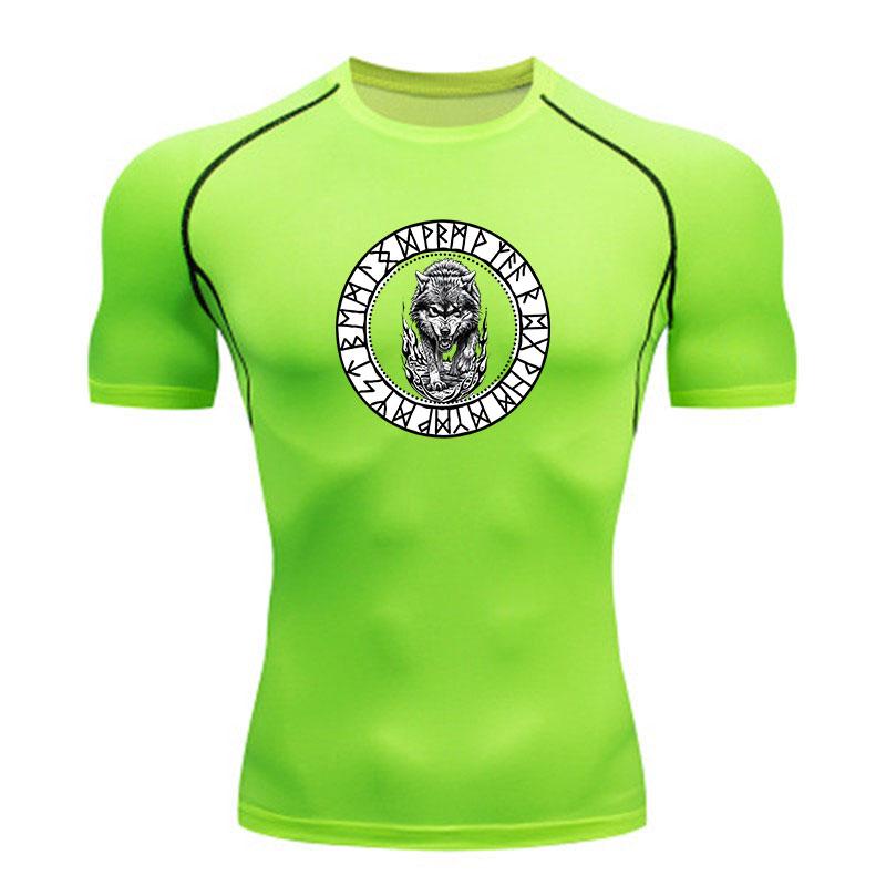 Men's Compression Fitness Sports T-Shirt, Aggressive Viking