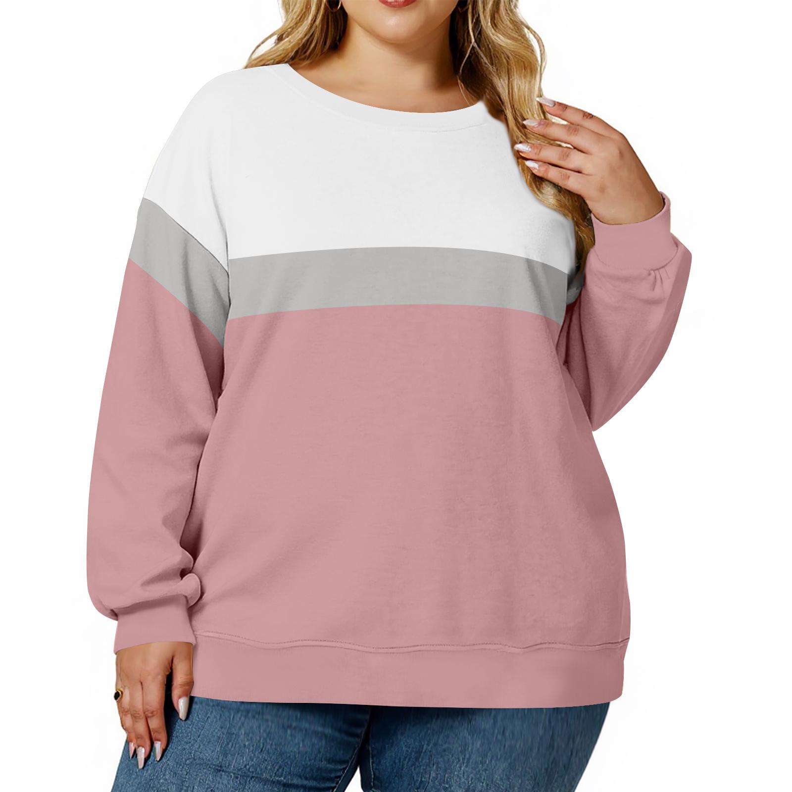 

Plus Size Sweatshirt For Women Oversized Crewneck Long Sleeve Pullover Tops L