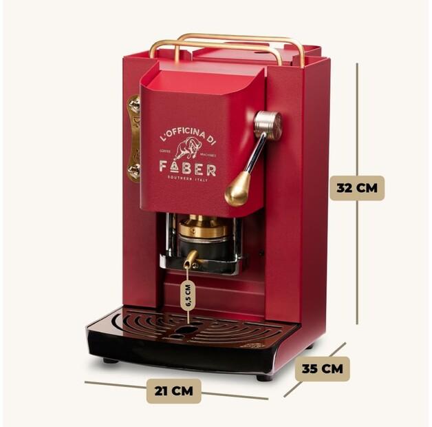 Капсульная кофемашина Faber Pro Deluxe cherry red/gold