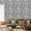 Wallpaper Black and white flowers background gray, center gray 50x1000