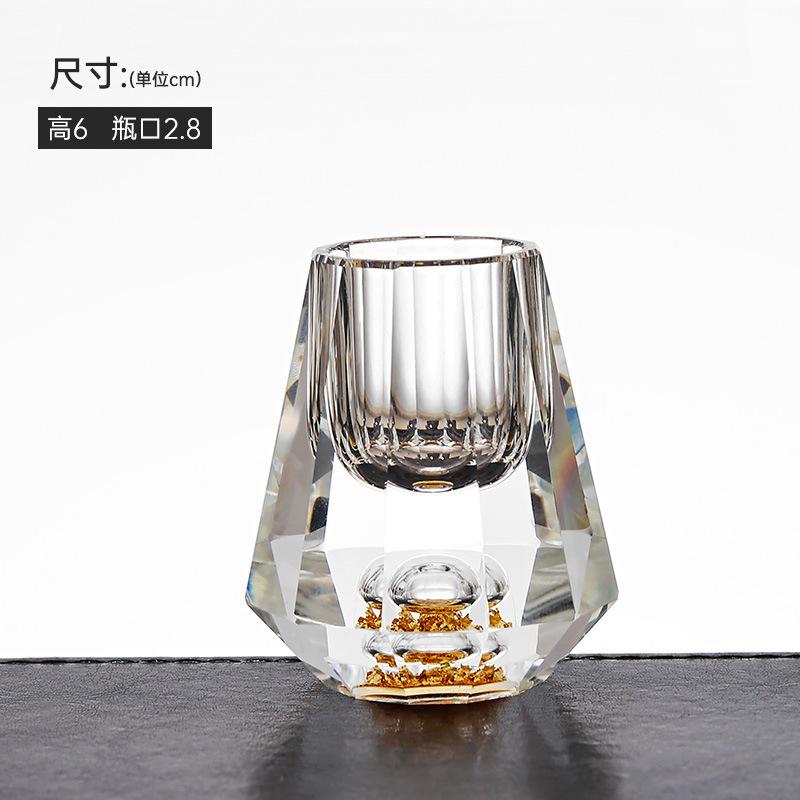 Creative Crystal Baijiu Cup High-Grade Jinshan Cup Gold Foil Baijiu Cup Household One-Bite Cup Set Wine Set Gift Box Packaging