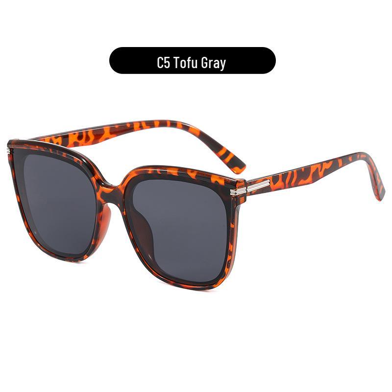 Korean Celebrity Style Women's Large Frame UV Protection Fashion Sunglasses