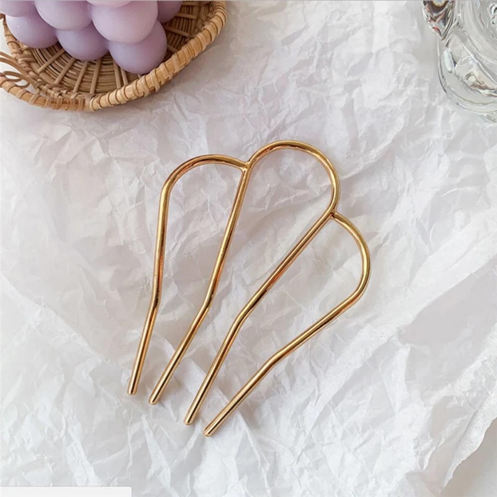 Luxury Crystal U-shaped Hair Combs For Bridal Women Hairstye Metal Hair Stick Bun Updo Bride Hairpins Wedding Hair Accessories