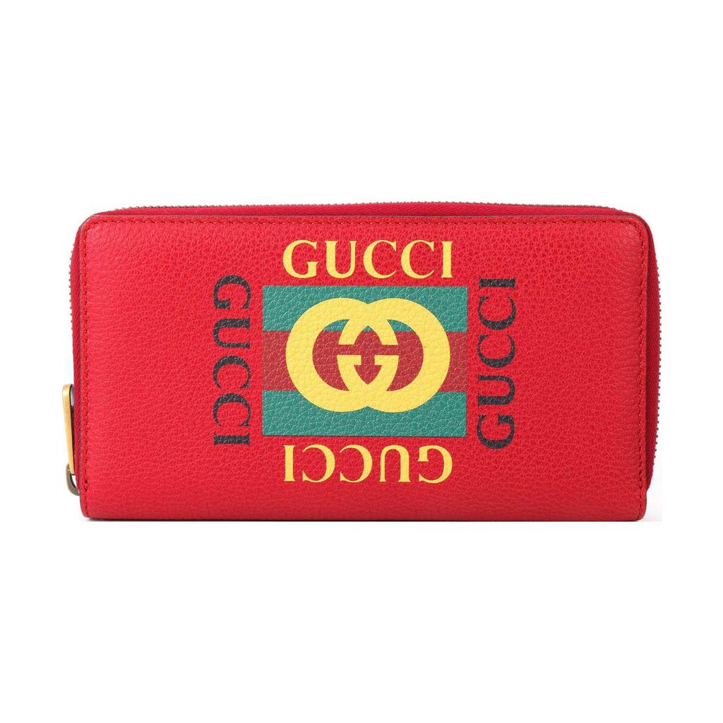 Gucci Cow Leather Wallet Unisex Red 496317-0GDAT-6461