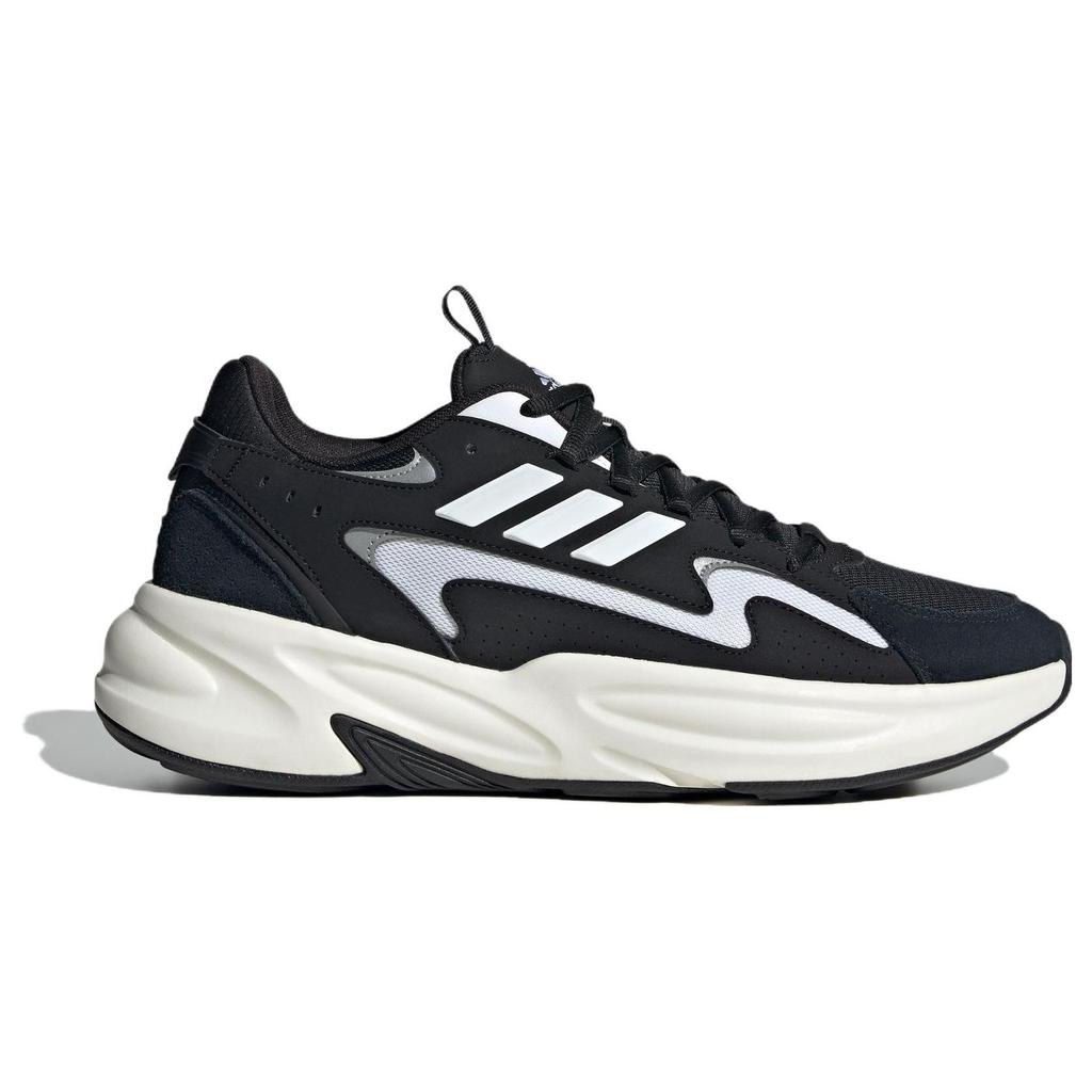 Adidas Ozwave Sneakers Fabric Leather Round Toe Lace-Up Low-Top Dad Shoes Unisex Sneakers Black ID3573