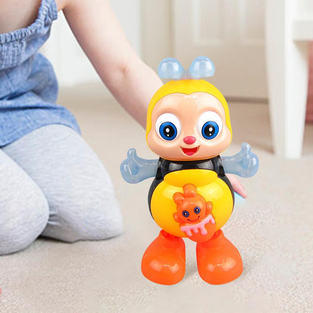 Dancing Bee Electric Toys With Musical And Lights Electronic Cartoon Bee Preschool Learning Toys Dancing Animal doll Singing Toy