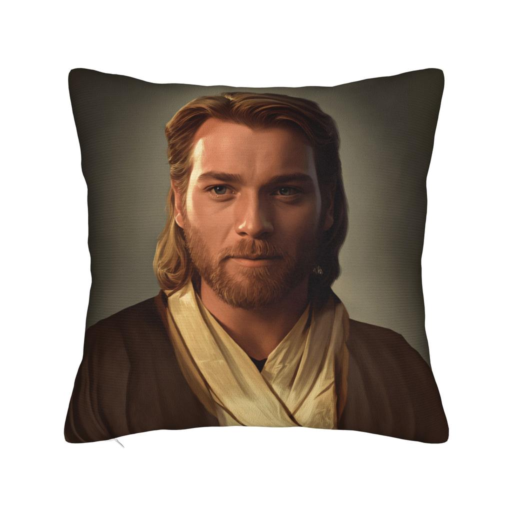Ewan McGregor jako Ježíš Veselé Velikonoce Povlak na polštář Měkký povlak na polštář Potah na polštář Retro Trendy povlaky na polštář do obývacího pokoje Židle