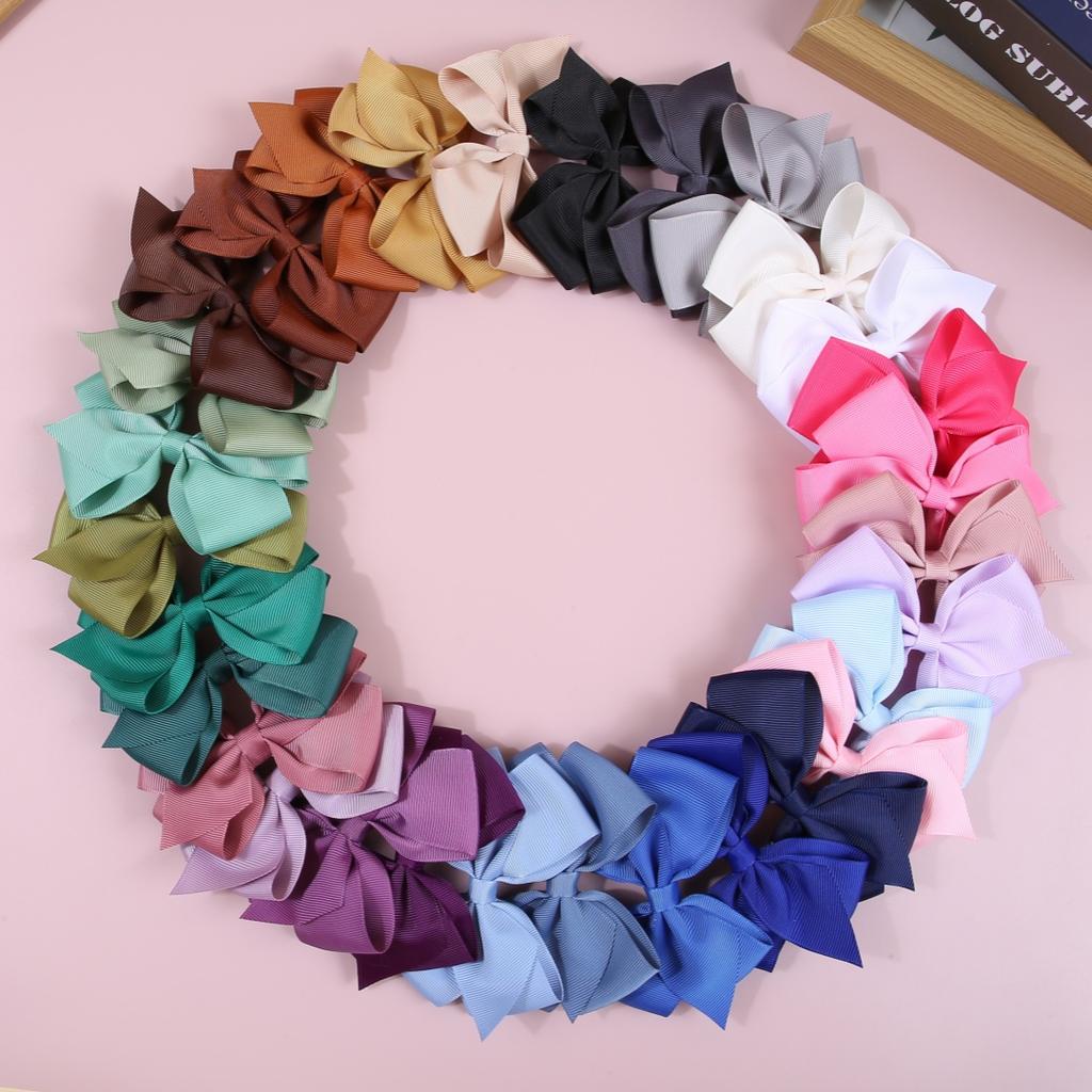 5 buc Arcuri de Păr Drăguțe din Panglică Grosgrain cu Clipsuri pentru Fete Clipsuri de Păr Drăguțe 30 Culori Arcuri de Păr Ac de Păr Clipsuri Accesorii de Păr pentru Copii