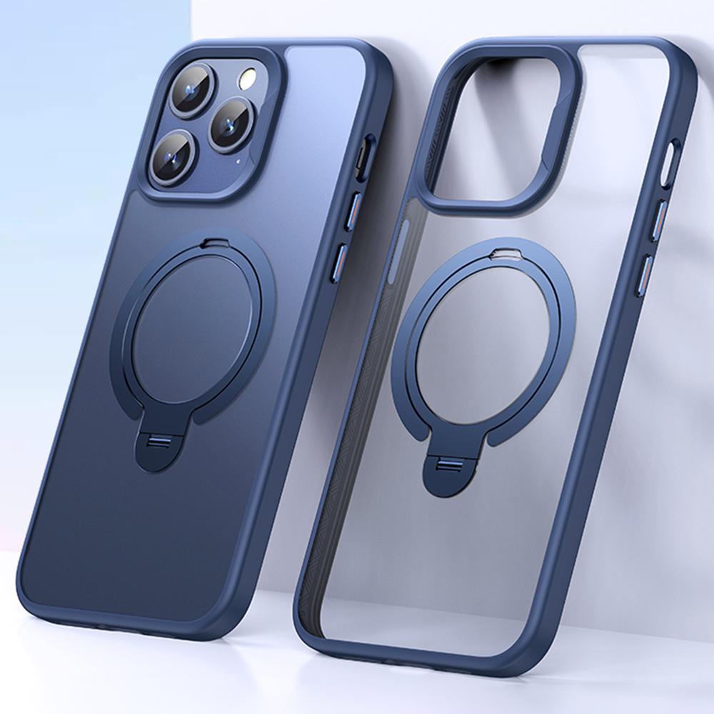 For iPhone 12 Pro/iPhone 12 Phone Case Kickstand Matte Back Cover Compatible with MagSafe