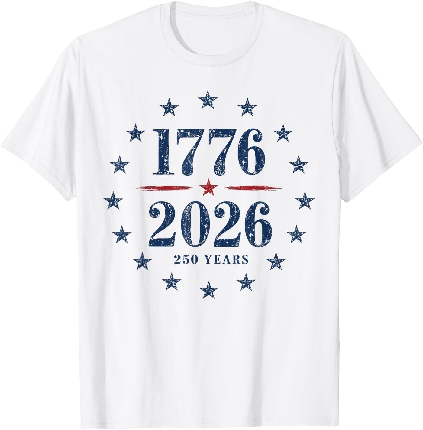 250th Anniversary USA Tee America Retro 250 Years 1776 2026 T- Unisex T-Shirt XXL