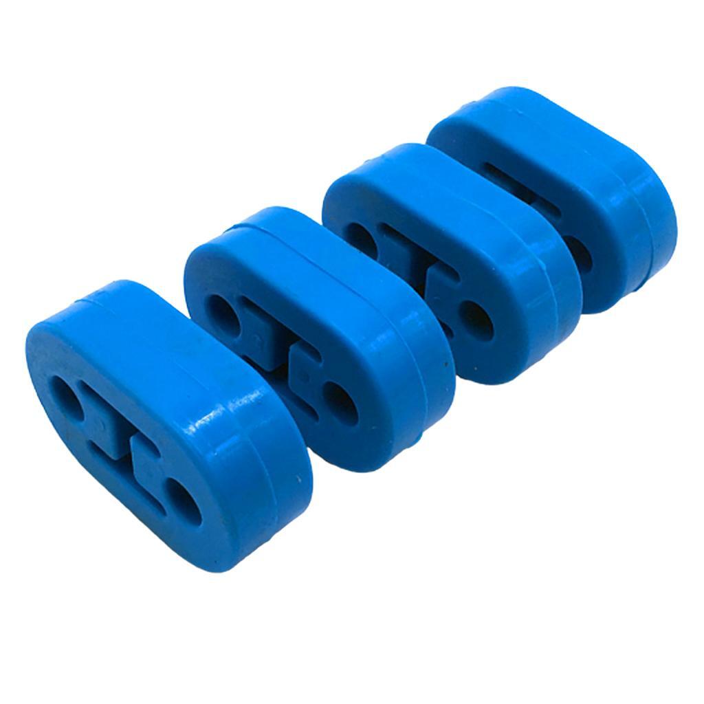 4x Universal Silicone Muffler Exhaust Hanger Short Hangers Blue 12mm- 1/2"